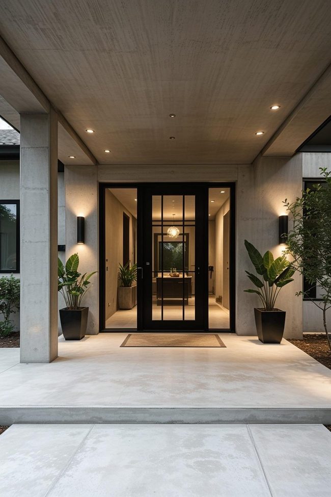 Black Chrome Pivot Glass Door