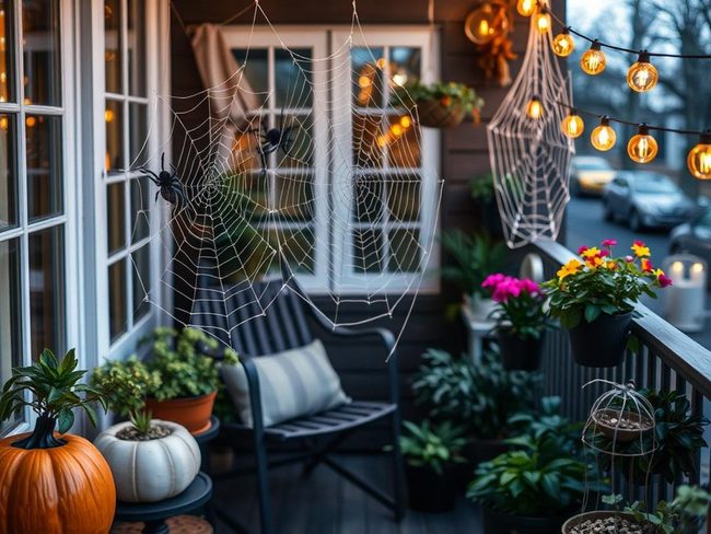 Black Yarn Spider Webs Halloween
