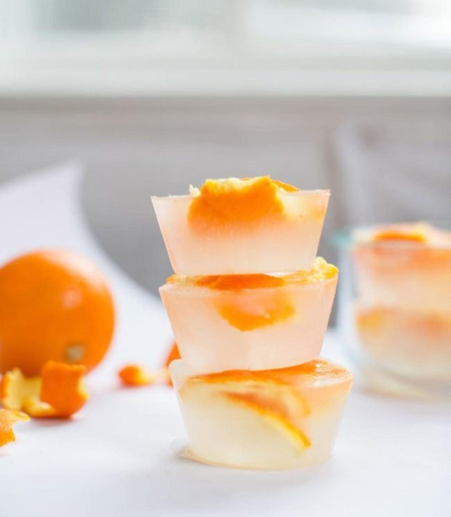 Frozen Orange Slice Cubes