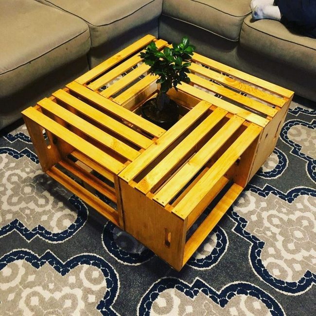 Stacked Wood Crates Storage