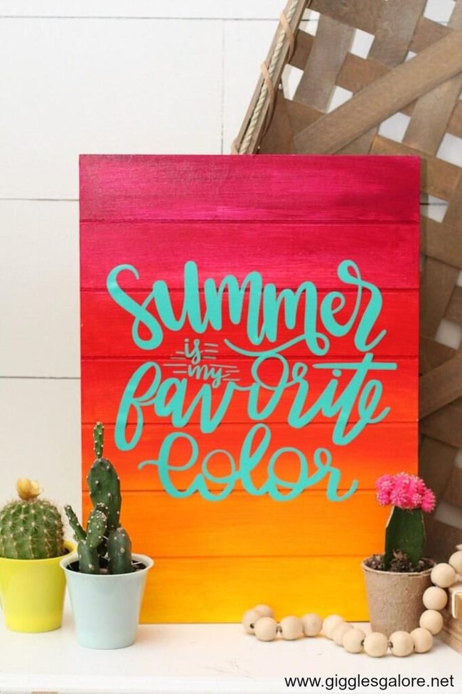 Ombre Yellow To Pink Statement Sign