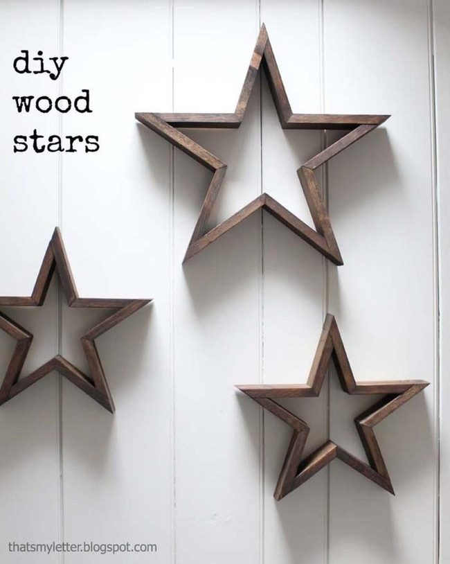 Hand-Carved Wooden Stars