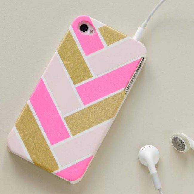 Colorful Herringbone Phone Protection
