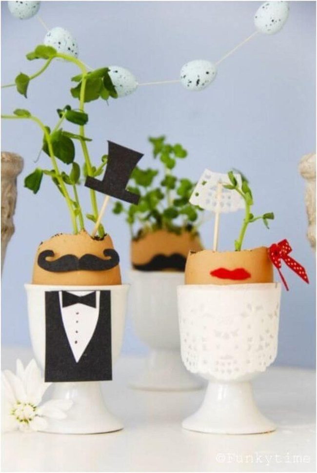 Bride And Groom Shell Planters