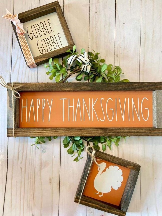 Hand-Painted Wooden Thanksgiving Frames