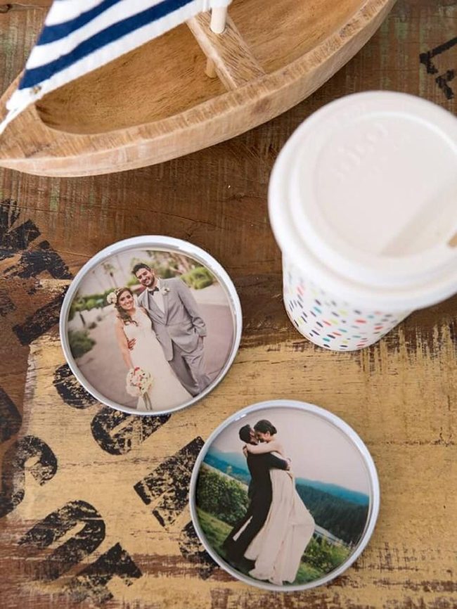 Mason Jar Lid Coasters Wedding