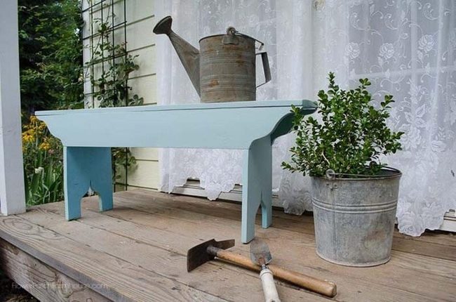 Sky Blue Victorian Bench