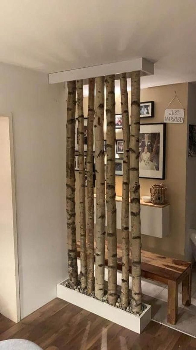Natural Wood Slat Divider