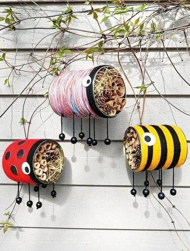 Painted Tin Can Bird Feeders