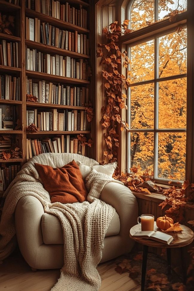Autumn Reading Nooks With Blankets