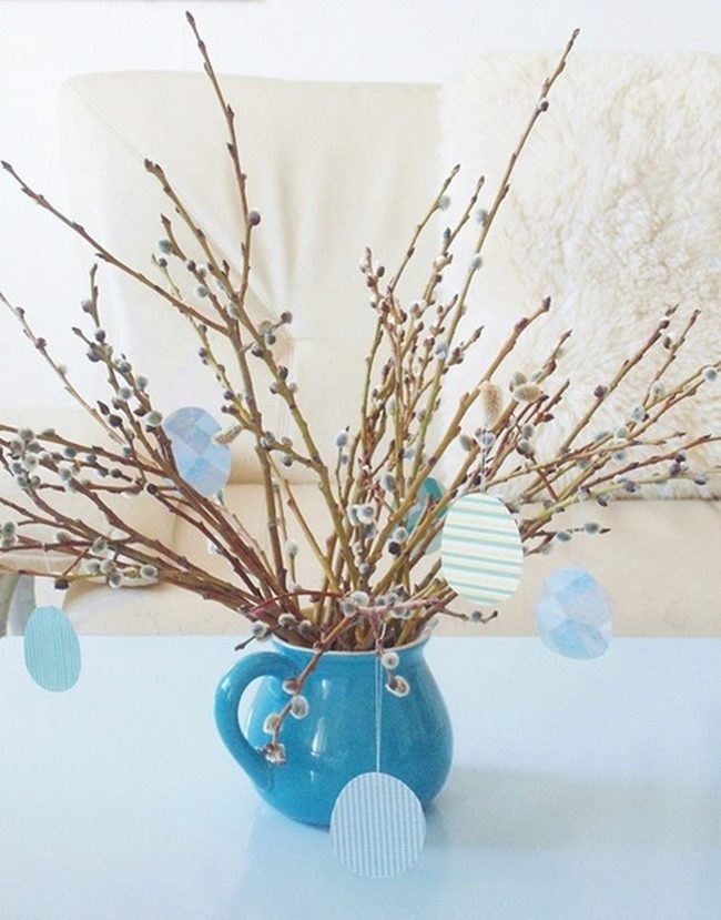 Pussy Willow Origami Egg Branches