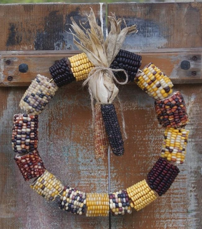 Multicolored Corn Harvest Wreath