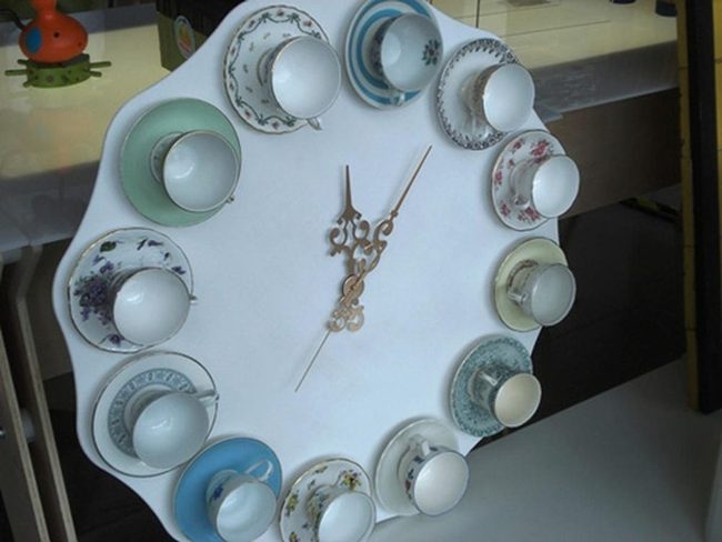 Floral Porcelain Clock Cups