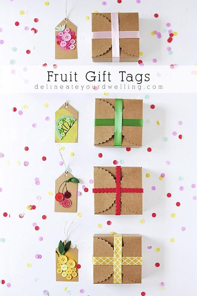 Fruit Button Wrapped Gifts