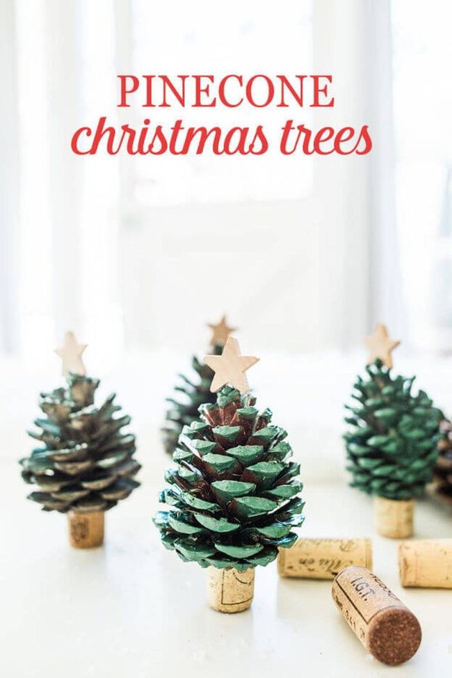 Green Pinecone Mini Trees
