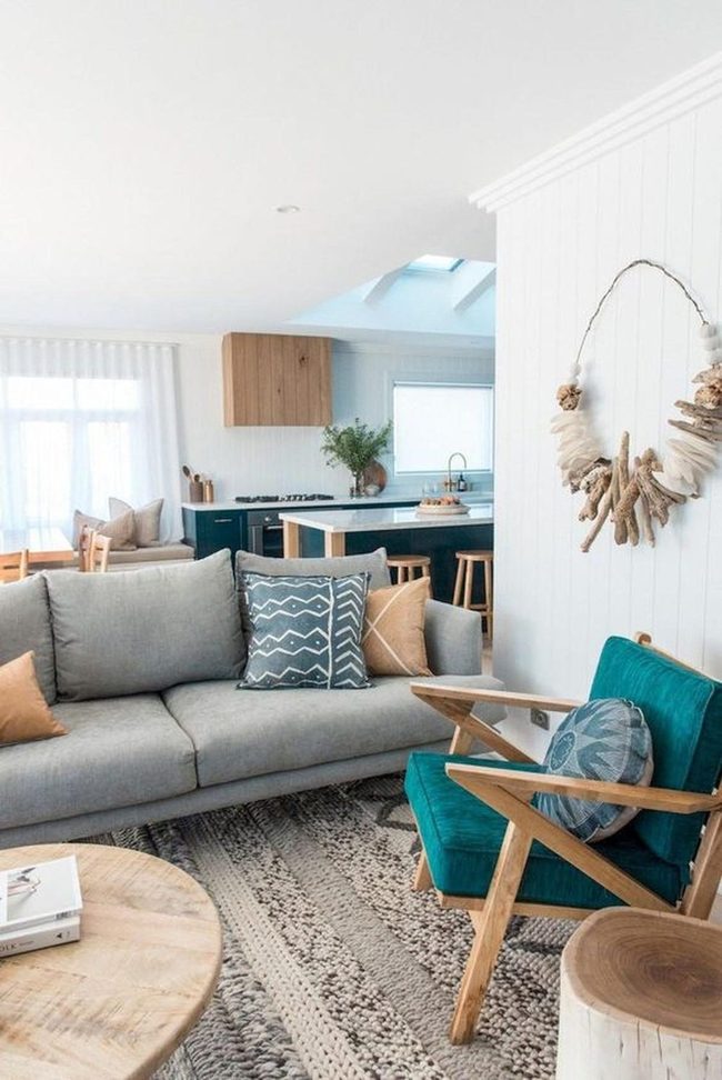 Driftwood White Walls Teal Pop