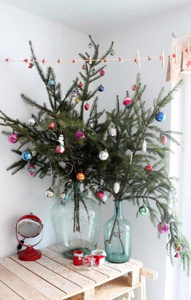 Miniature Evergreen Vase Arrangements