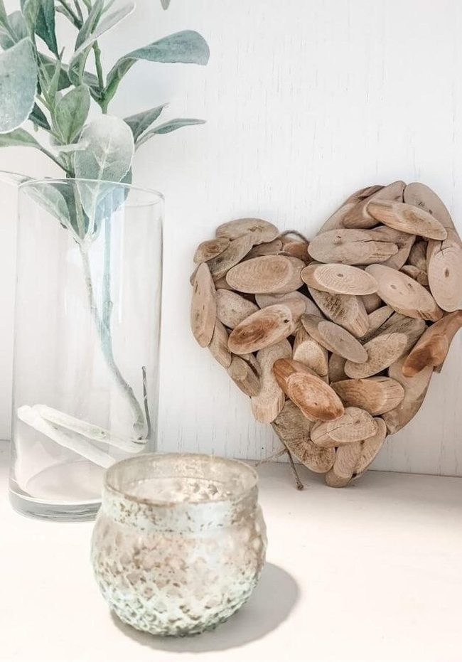 Weathered Wood Heart Sculpture