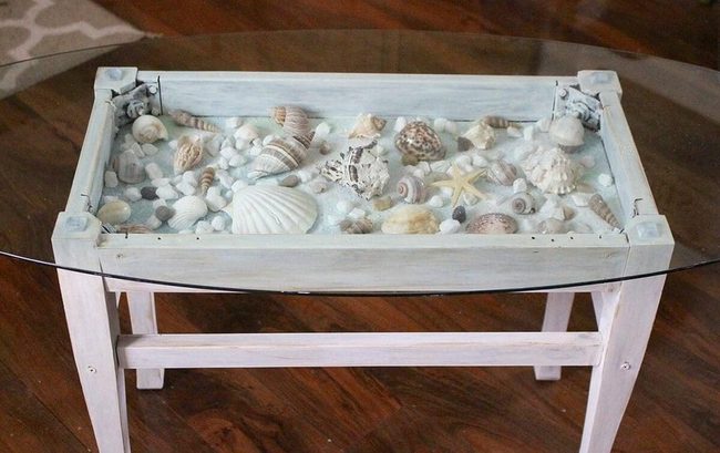 Scattered Shells On Coffee Table