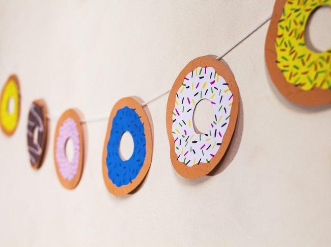 Colorful Paper Donuts With Sprinkles