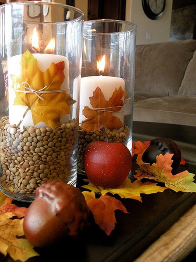 Wooden Tray Autumn Arrangement