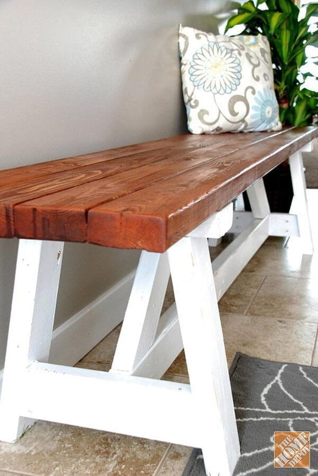 Natural Wood Grain Bench