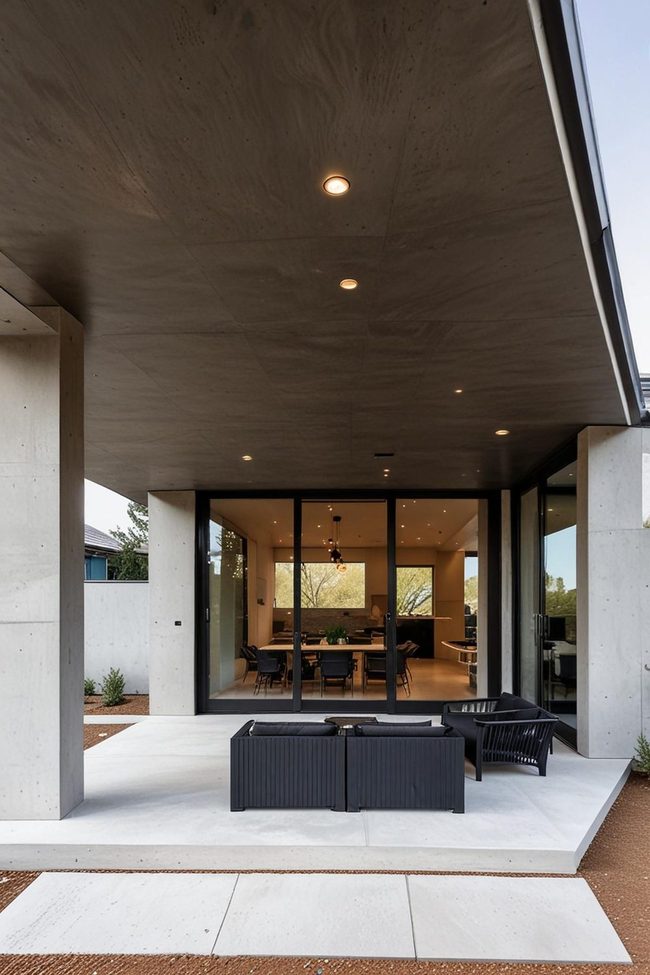 Floating Concrete Porch Canopy