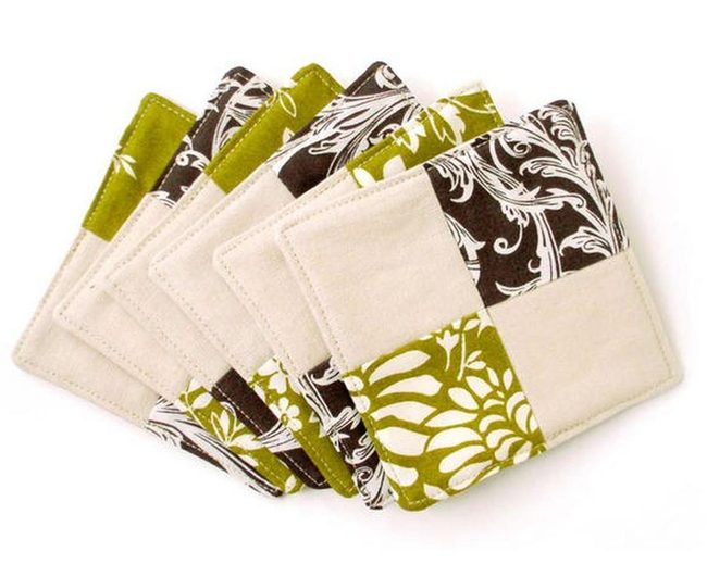 Green Leafy Quilted Coasters