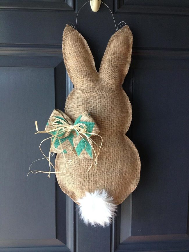 Stuffed Burlap Bunny Doorway
