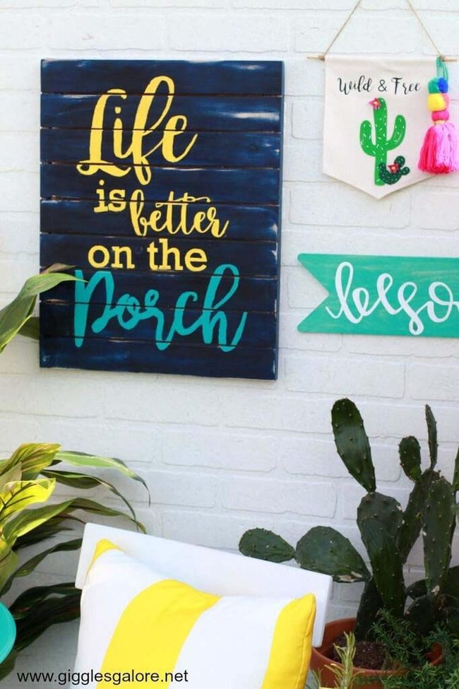Gold Letters On Ocean Wooden Boards