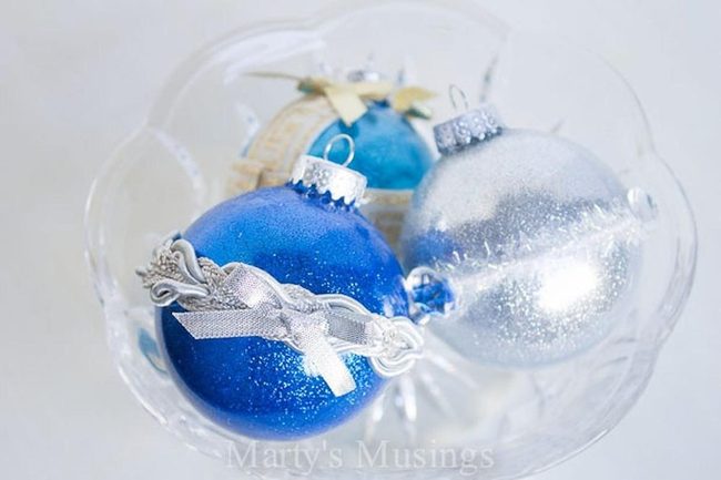 Blue And Silver Ornament Sparkle