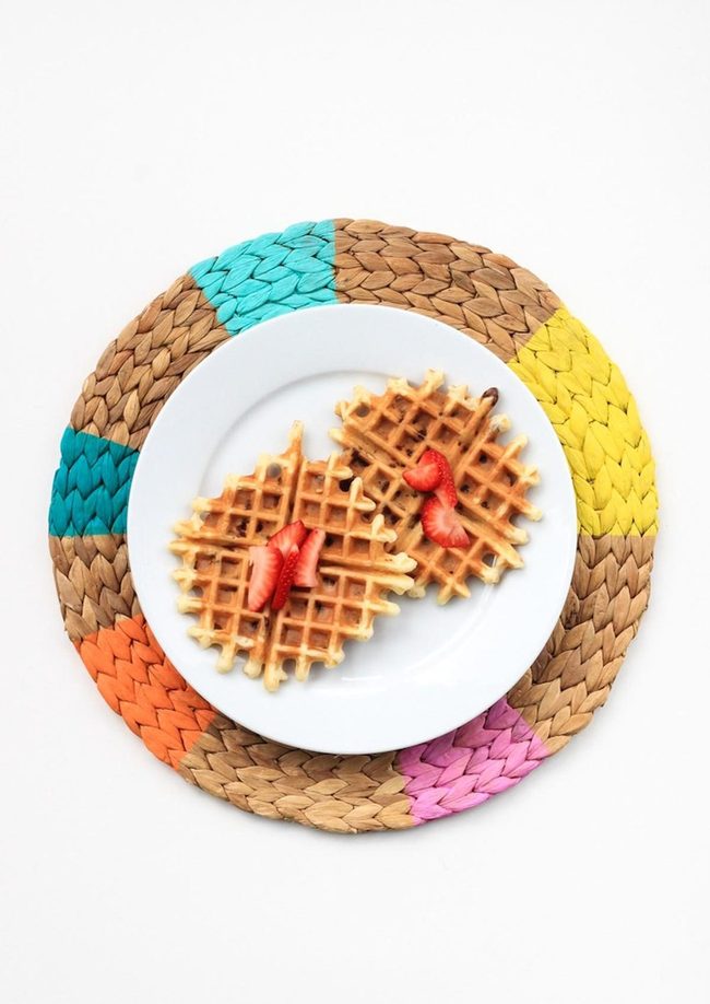 Golden Waffles With Fresh Strawberries