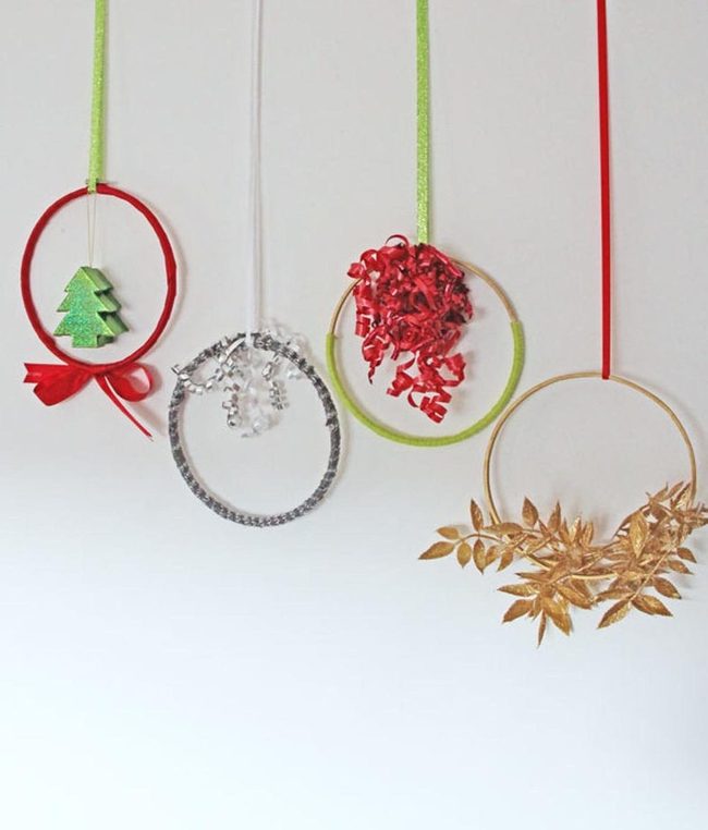 Green Wreaths Silver Tinsel Shimmer
