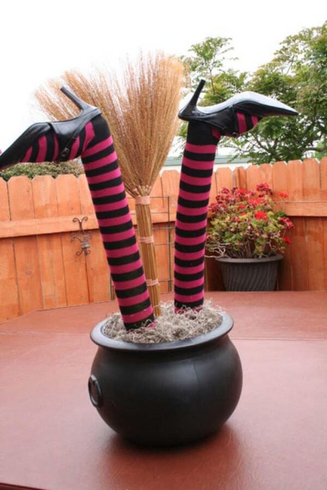 Striped Stockings Witch Legs
