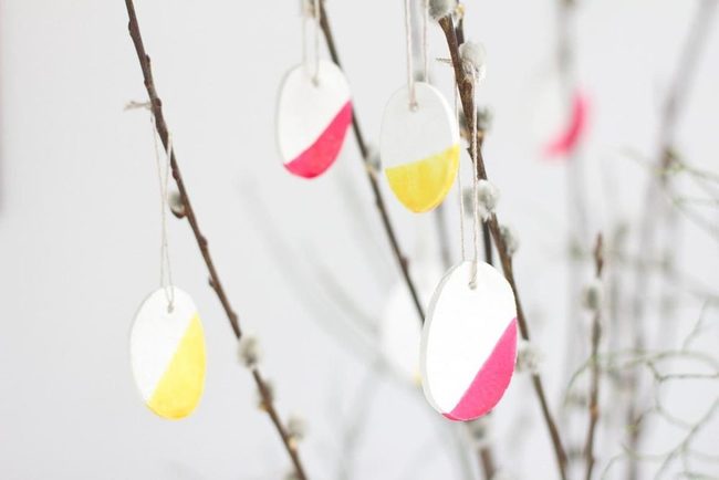 Yellow And Pink Hanging Spring Ornaments