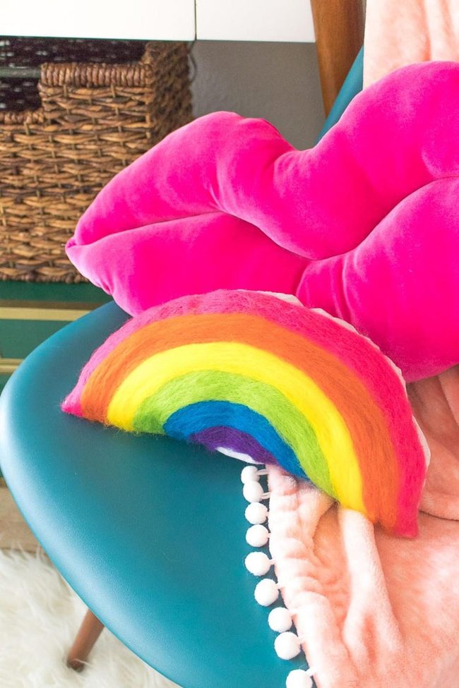 Teal Chairs Pink Lips Rainbow