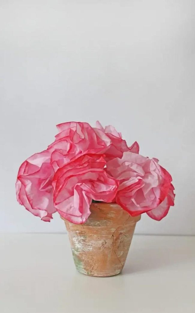 Oversized Paper Blooms Terracotta Base