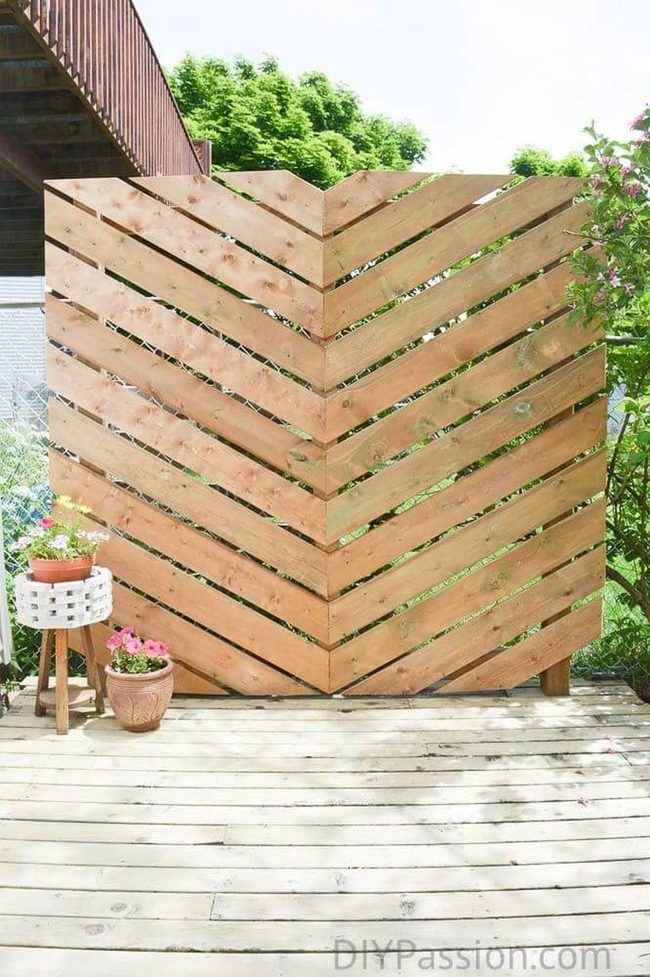 Tall Wood Slat Privacy Screen