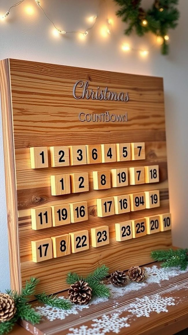 Wooden Days Until Christmas
