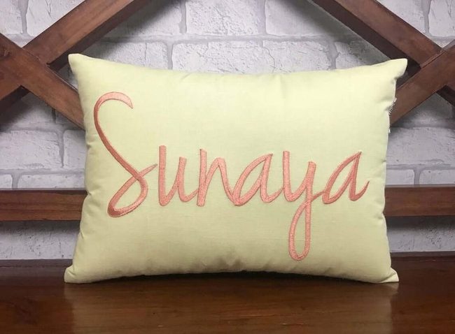 Monogrammed Silk Embroidery On Linen