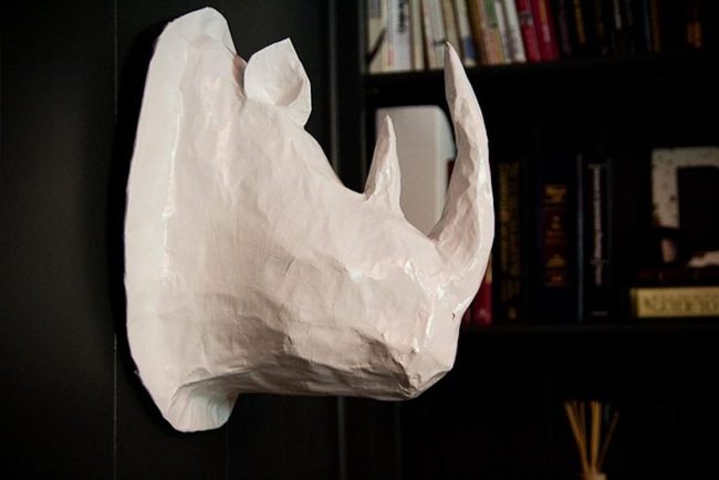 White Folded Paper Rhino