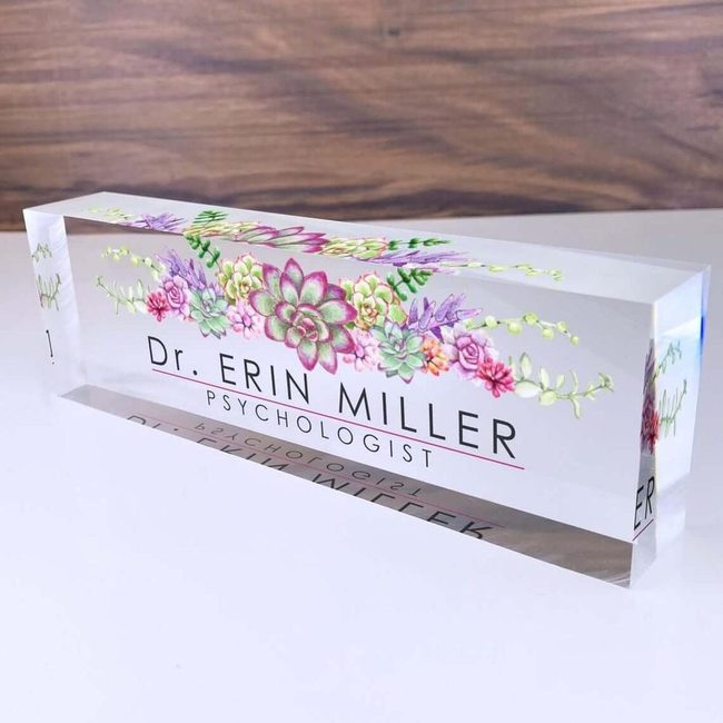 Luminous Acrylic Nameplate With Dimensional Art