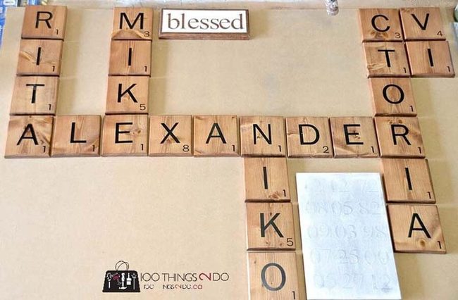 Hand-Painted Wooden Name Tiles