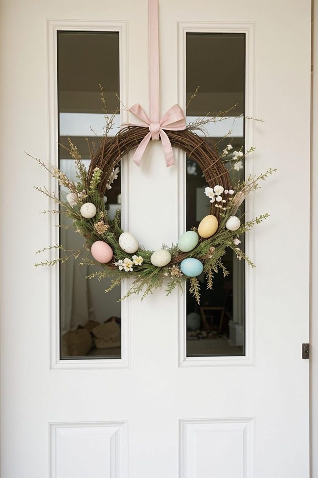 Handmade Egg and Greenery Wreath