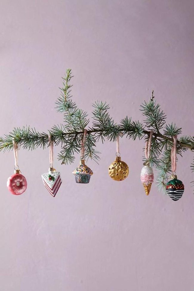 Candy Ornaments On Pine Branches