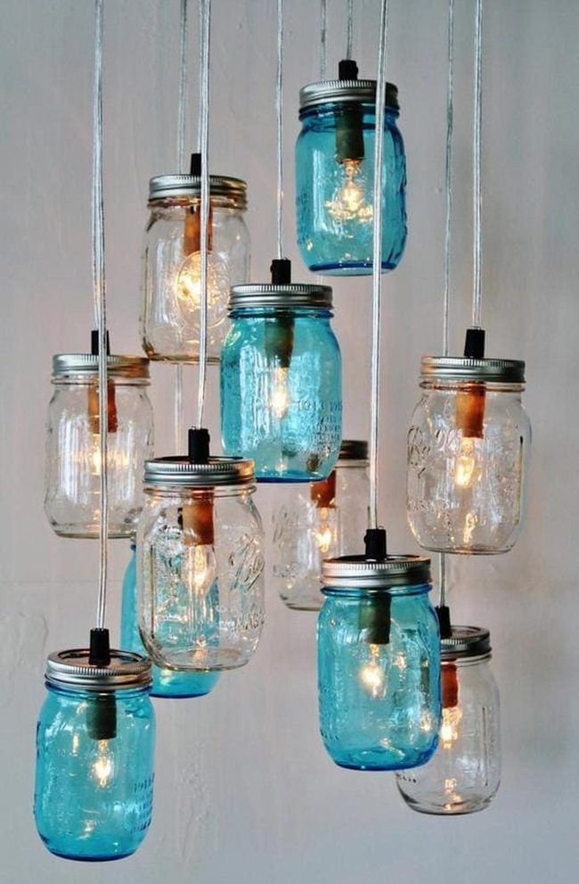 Glass Jars Industrial Hanging Light