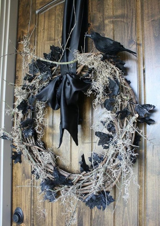 Twisted Branches Black Leaves Crow