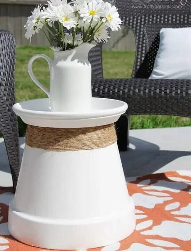 Stacked Clay Pot Table