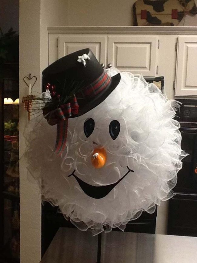 Tulle Snowman Winter Wreath
