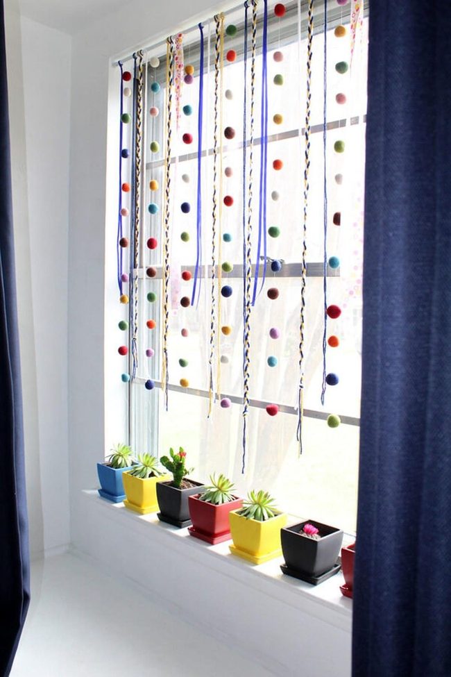 Colorful Felt Balls Overhead